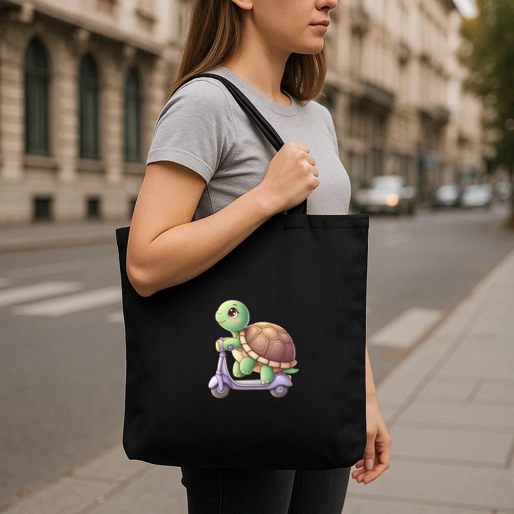 The Turtle Smart Charming Canvas Tote Bag