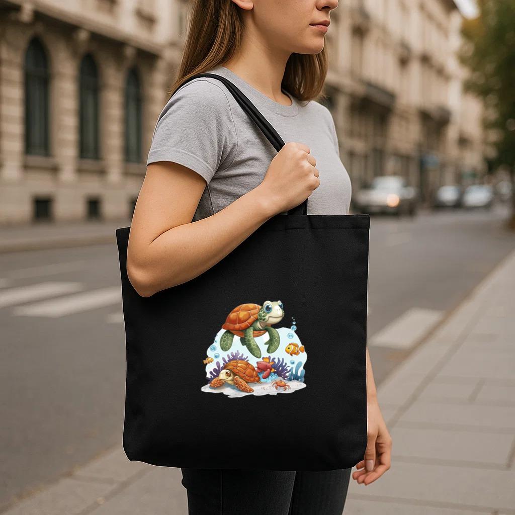 The Turtle Trendy Playful Canvas Tote Bag